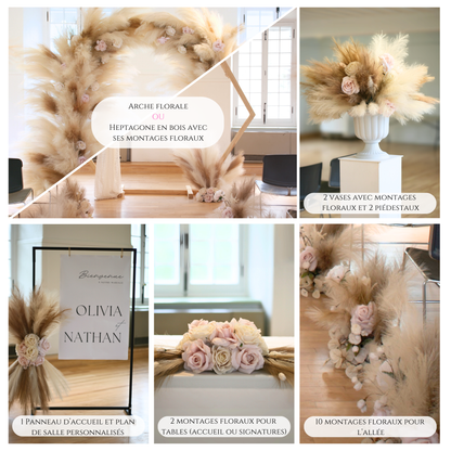 𝐂𝐨𝐥𝐥𝐞𝐜𝐭𝐢𝐨𝐧 𝐁𝐨𝐡è𝐦𝐞 - Forfait Mariage élégant (1 point focal et tous les indispensables)