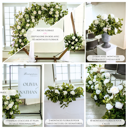 𝐂𝐨𝐥𝐥𝐞𝐜𝐭𝐢𝐨𝐧 𝐅𝐥𝐞𝐮𝐫𝐬 𝐝𝐮 𝐣𝐚𝐫𝐝𝐢𝐧 - Forfait Mariage élégant (1 point focal et tous les indispensables)